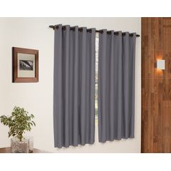 Cortina Bella Janela Rustica Pantex 2,00 X 1,60 Cinza Escuro